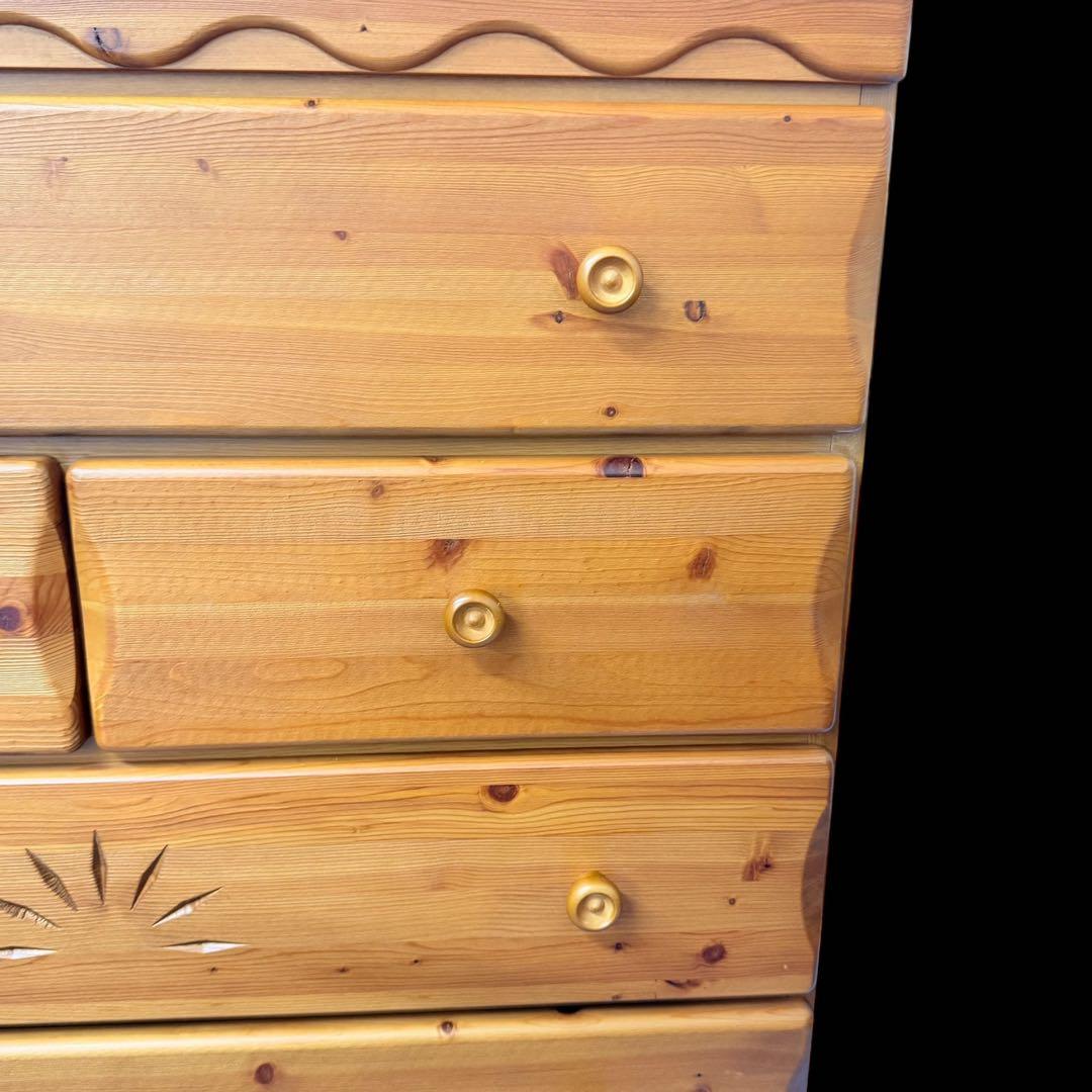 ビンテージパイン材★リビングチェスト　北欧カントリースタイル　無垢材