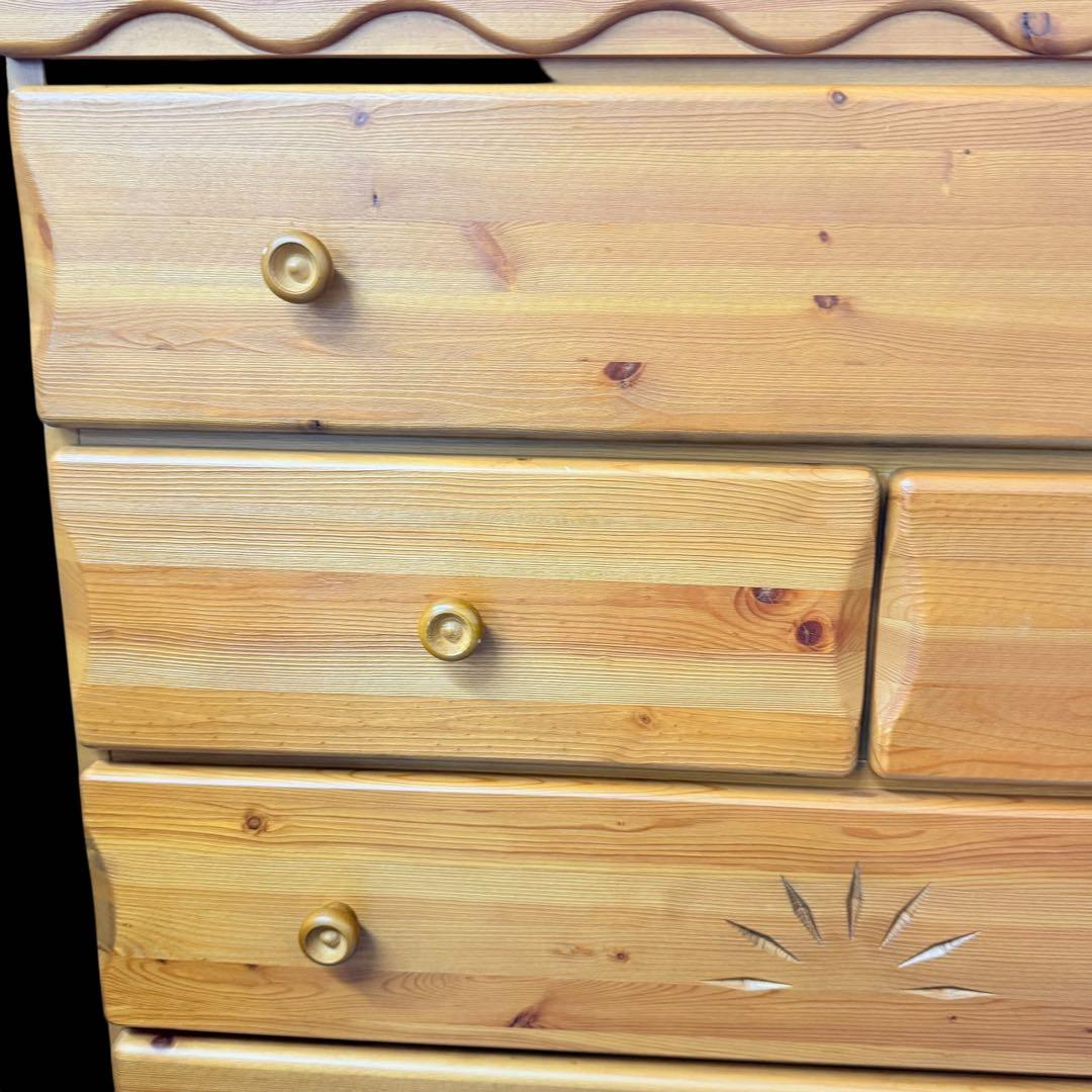 ビンテージパイン材★リビングチェスト　北欧カントリースタイル　無垢材