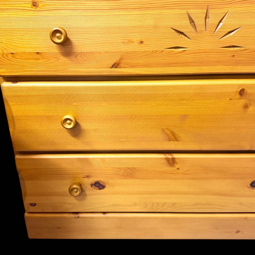 ビンテージパイン材★リビングチェスト　北欧カントリースタイル　無垢材