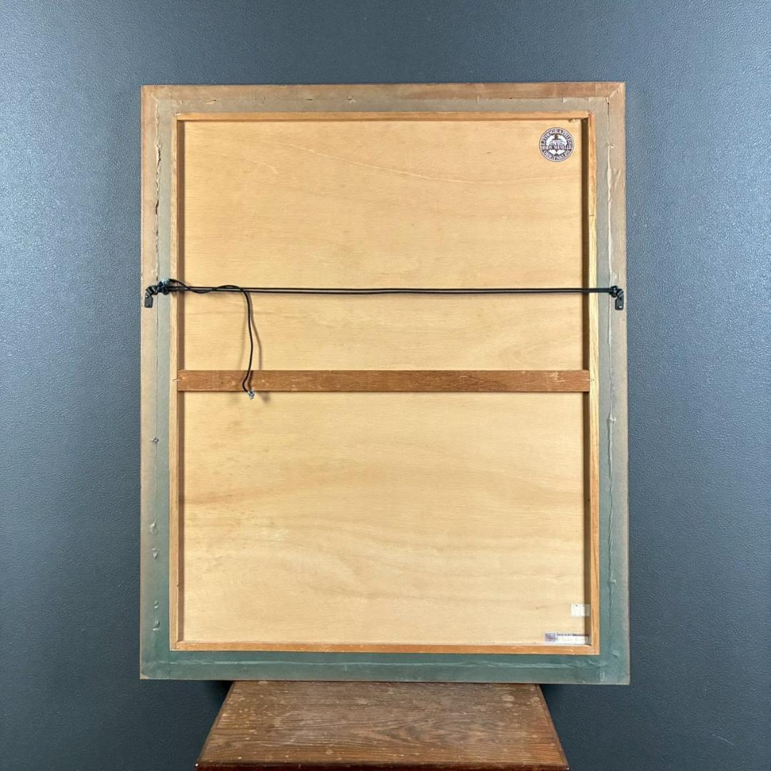 美品 ポール・アイズピリ「ベージュ背景のバラの花束」リトグラフ サイン入 古径額