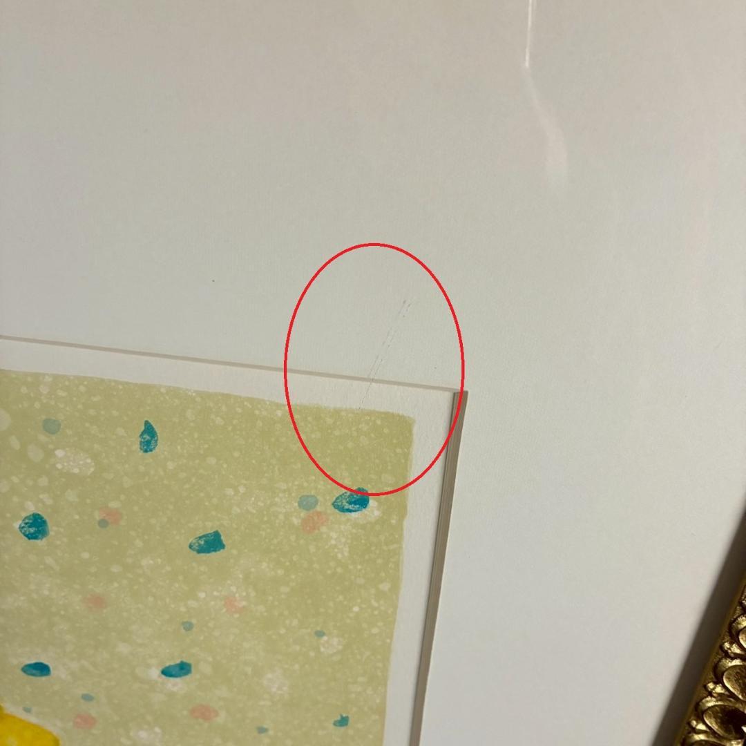 美品 ポール・アイズピリ「ベージュ背景のバラの花束」リトグラフ サイン入 古径額