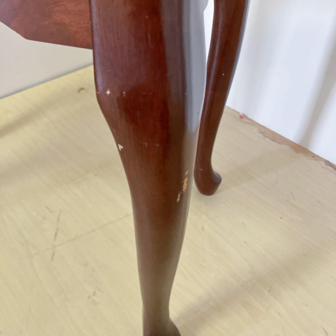 アンティーク調　猫脚スツール　オットマン　スクッション　チェア　木製　椅子