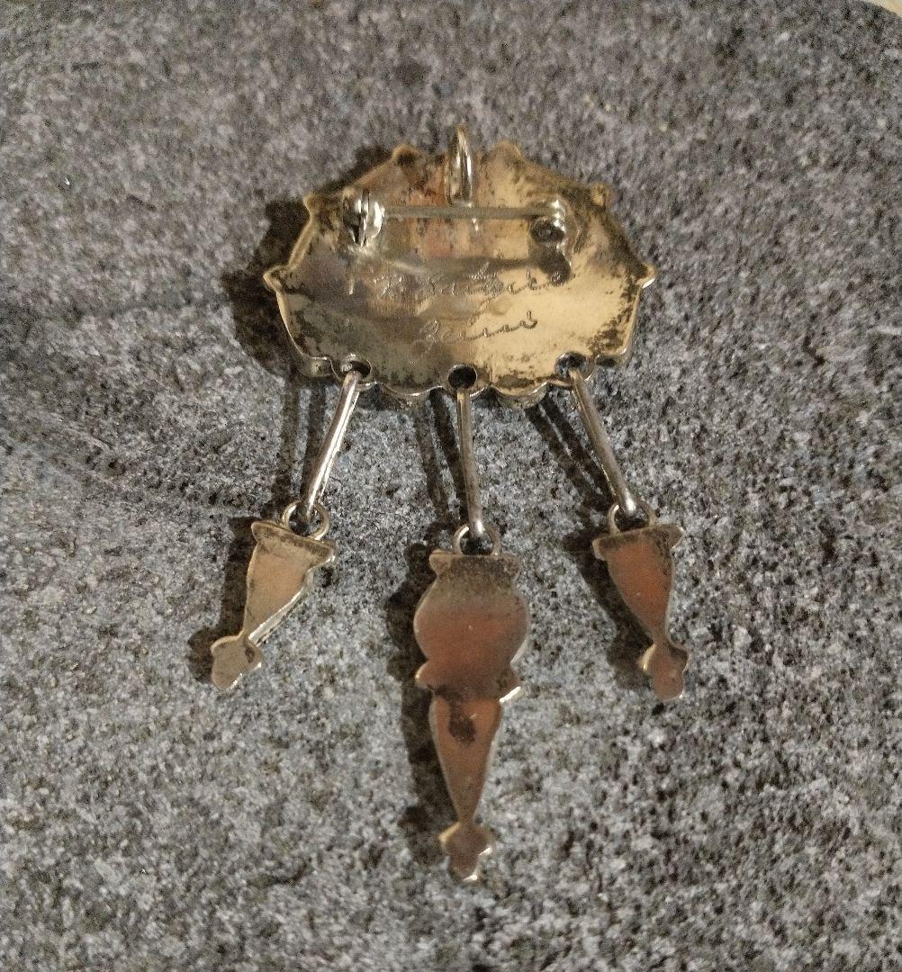 【ズニ族】太陽神 スターリングシルバー ブローチ&ペンダントトップ 作家物