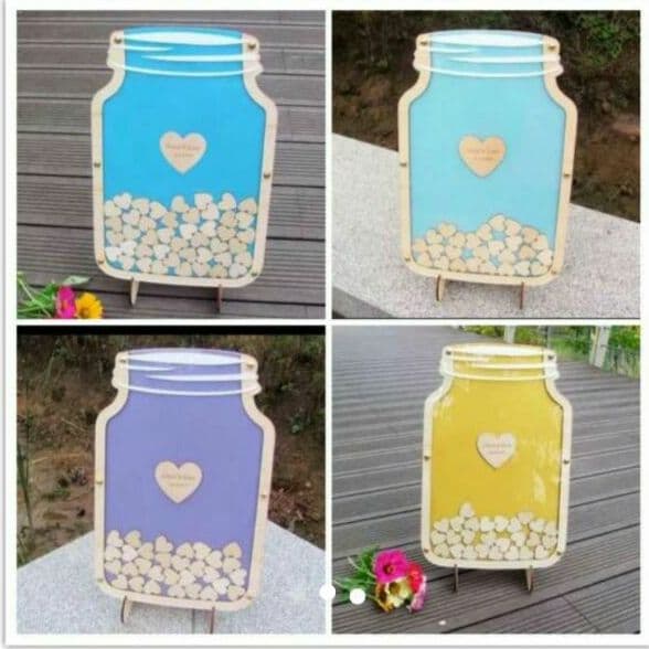 ウェディング ゲストブック ハートドロップス 70-100名様用