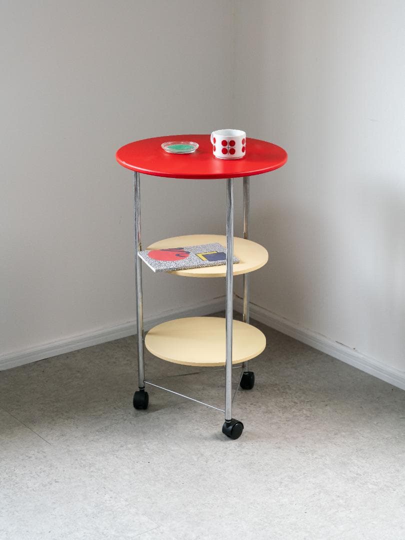 80s vintage ワゴンラック テーブル レトロポップ ポストモダン