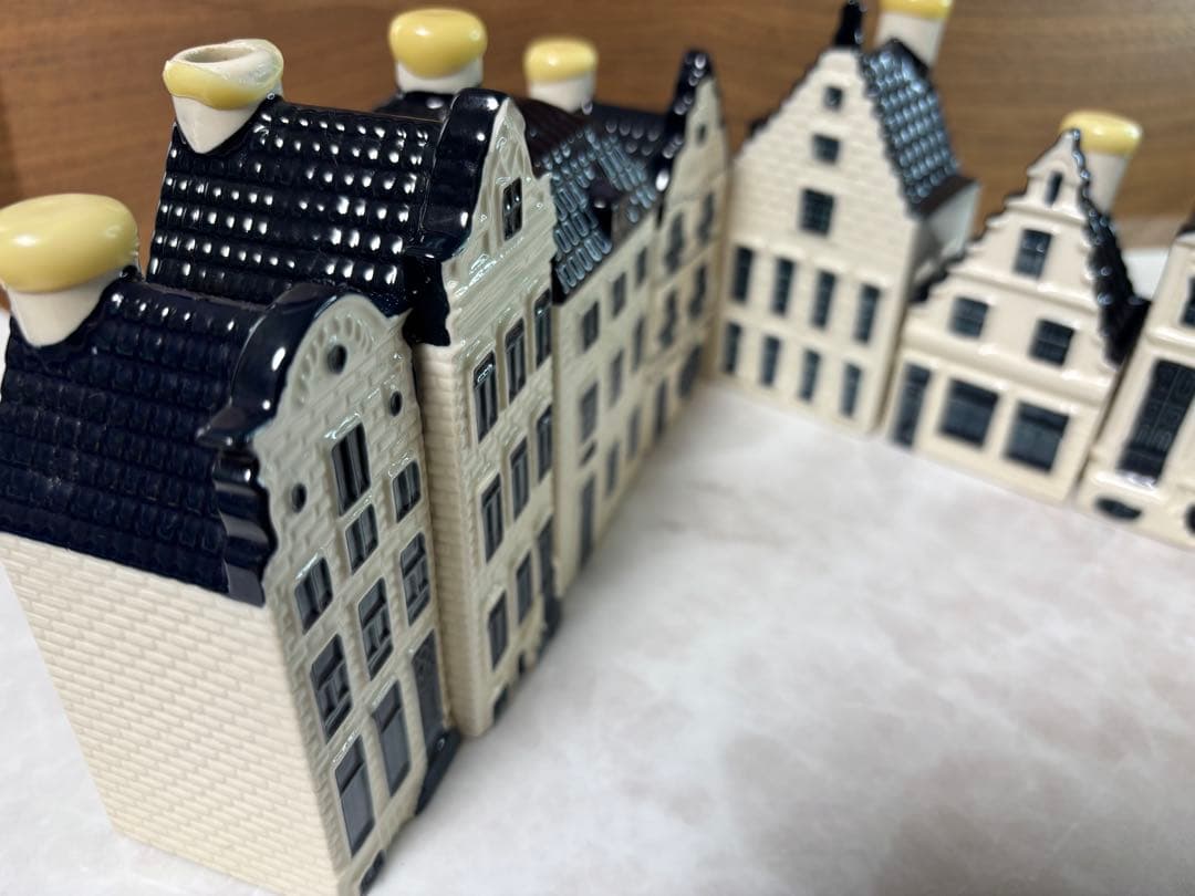 【美品/8個セット】KLMオランダ航空 デルフトブルーハウス BOLS 陶器置物