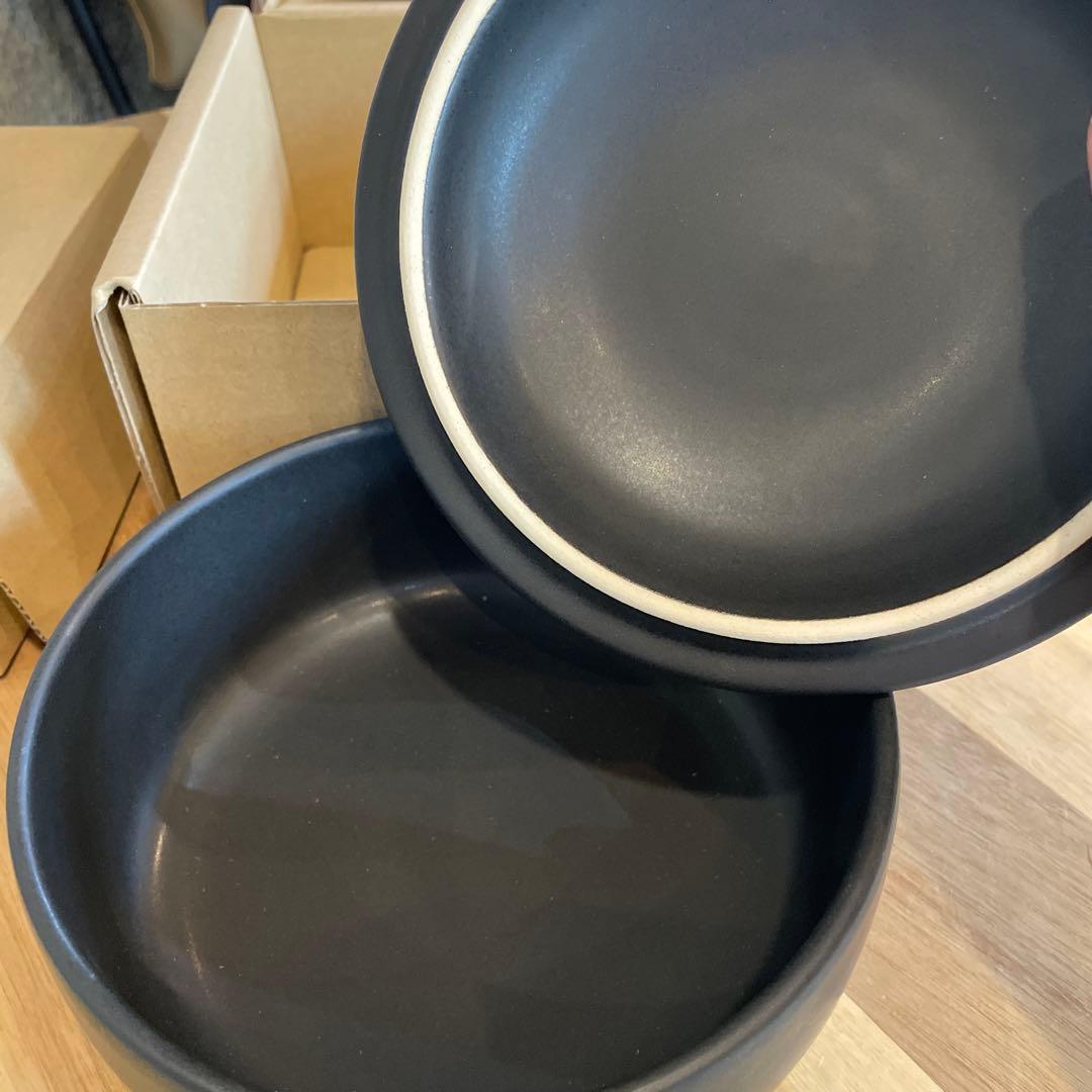 新品未使用　IWANO 黒の陶器製おひつ 2合　日本製　ご飯美味しく　健康