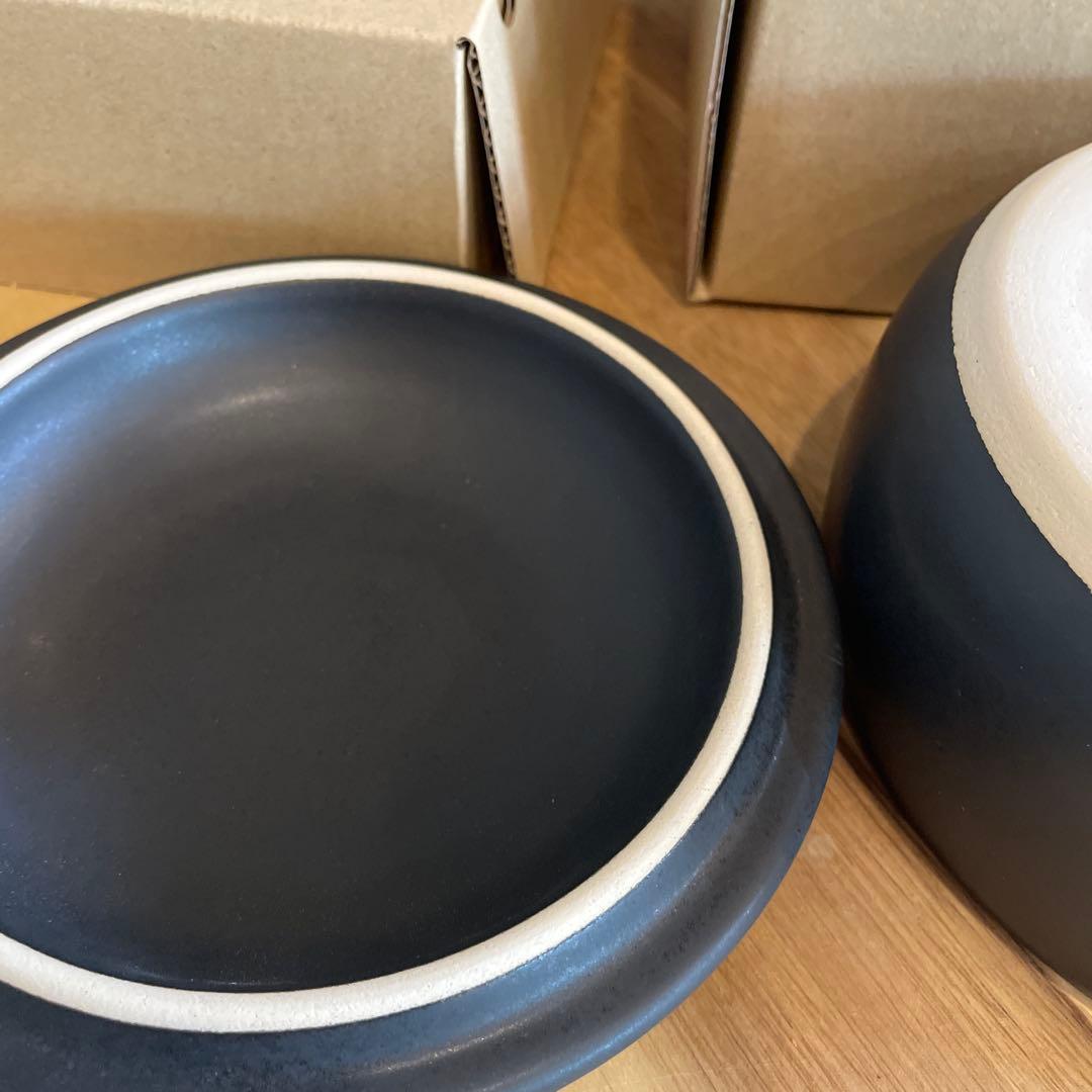 新品未使用　IWANO 黒の陶器製おひつ 2合　日本製　ご飯美味しく　健康