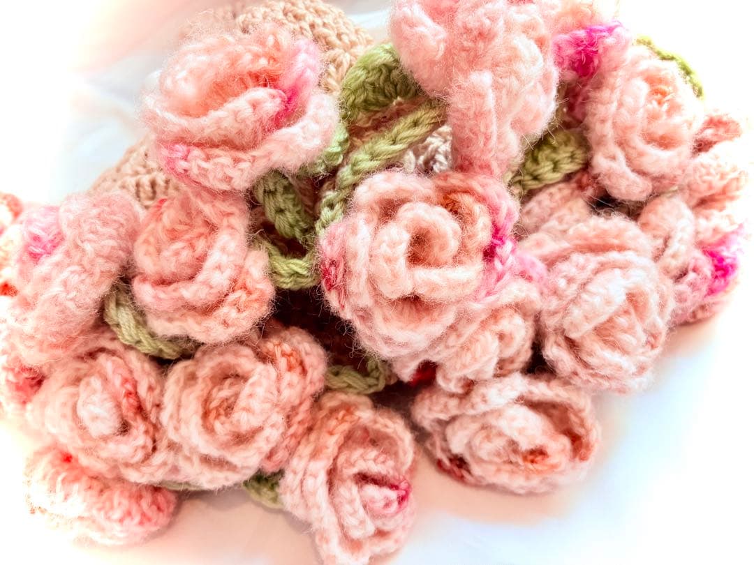 花束ブランケット ꕤ︎︎ ピンクローズ 【96cm】