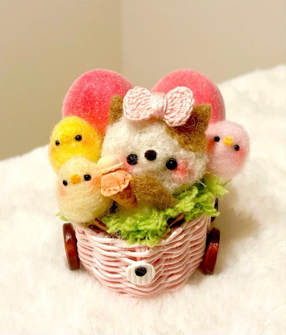 再販♡桃Car♡♡羊毛フェルト