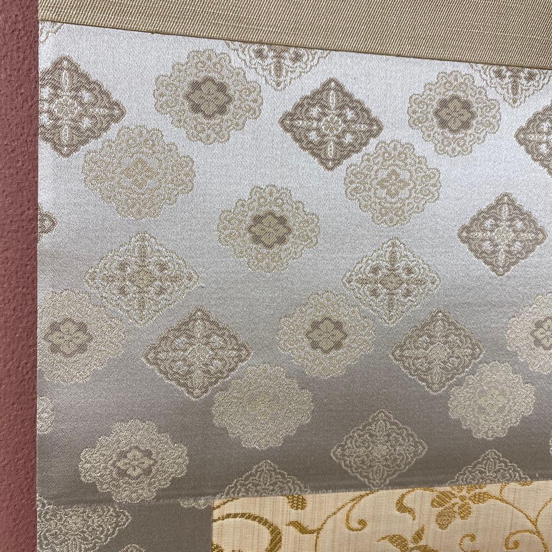 美品 掛け軸 水越由喜作 紅白梅図 共箱 縁起物 太巻き付 おもてなし