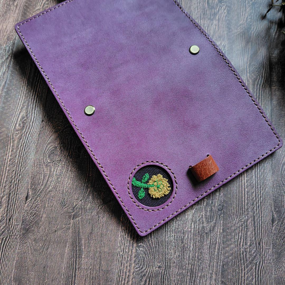 ハンドメイド 本革 システム手帳 手帳カバー M6 B7 ミナペルホネン