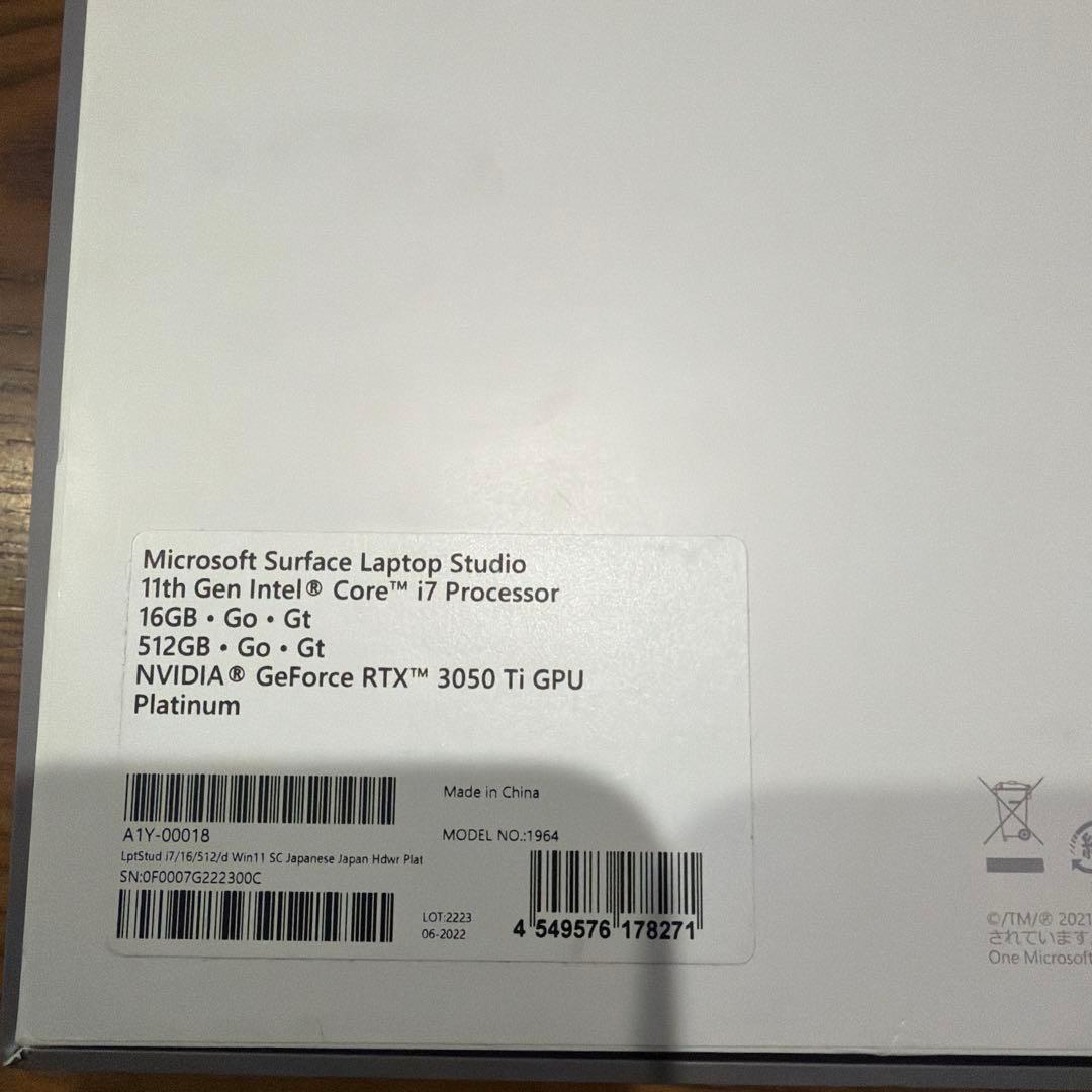 Windowsノート本体 Surface Laptop Studio Core i7 16GB 512GB
