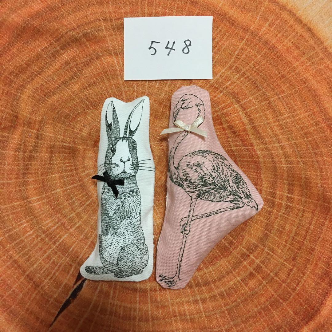 548 うさぎとフラミンゴの抱き枕　リカちゃん　ブライス