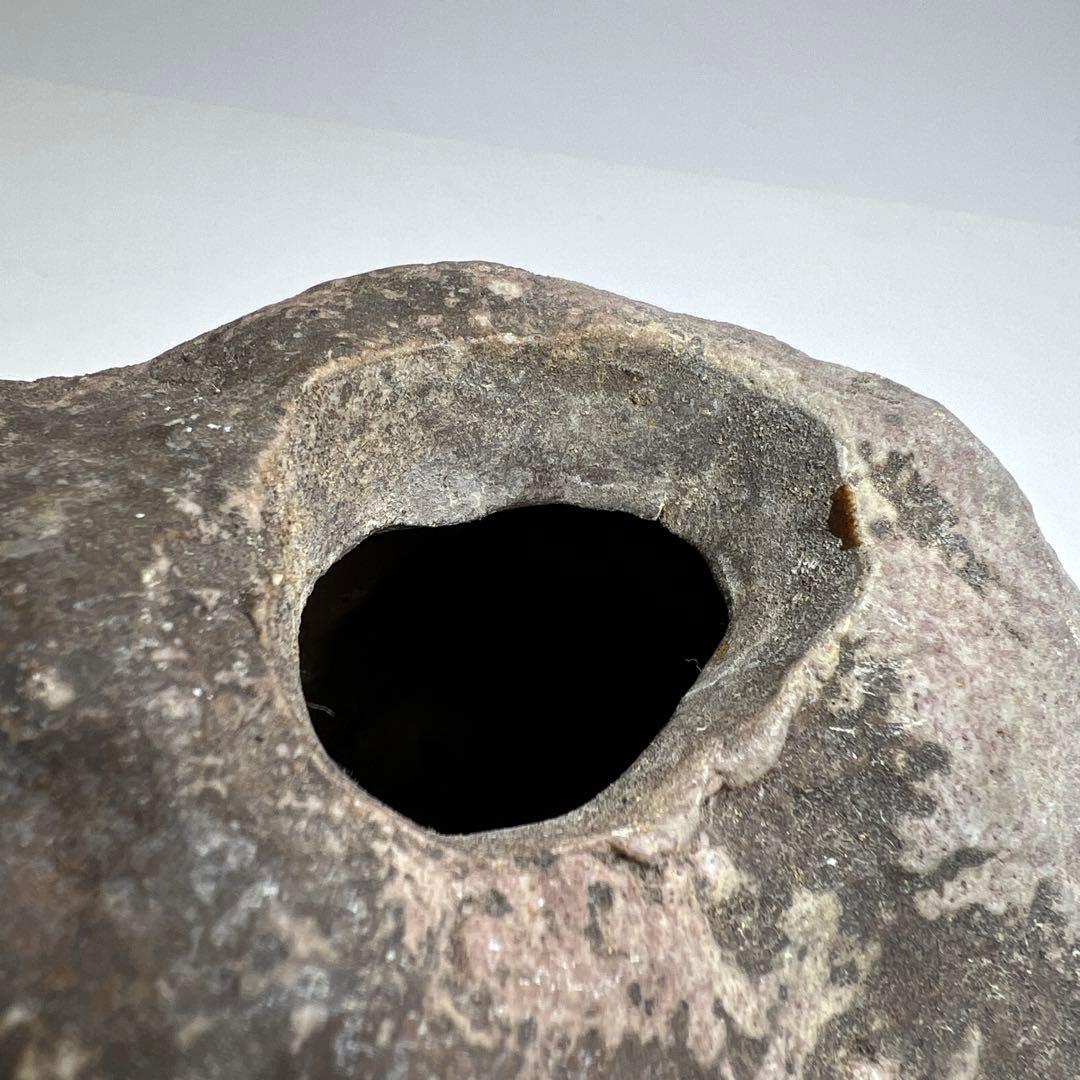 松本頼明　出来良　備前花入　共箱　幅約16.5㎝　東K8-0131①