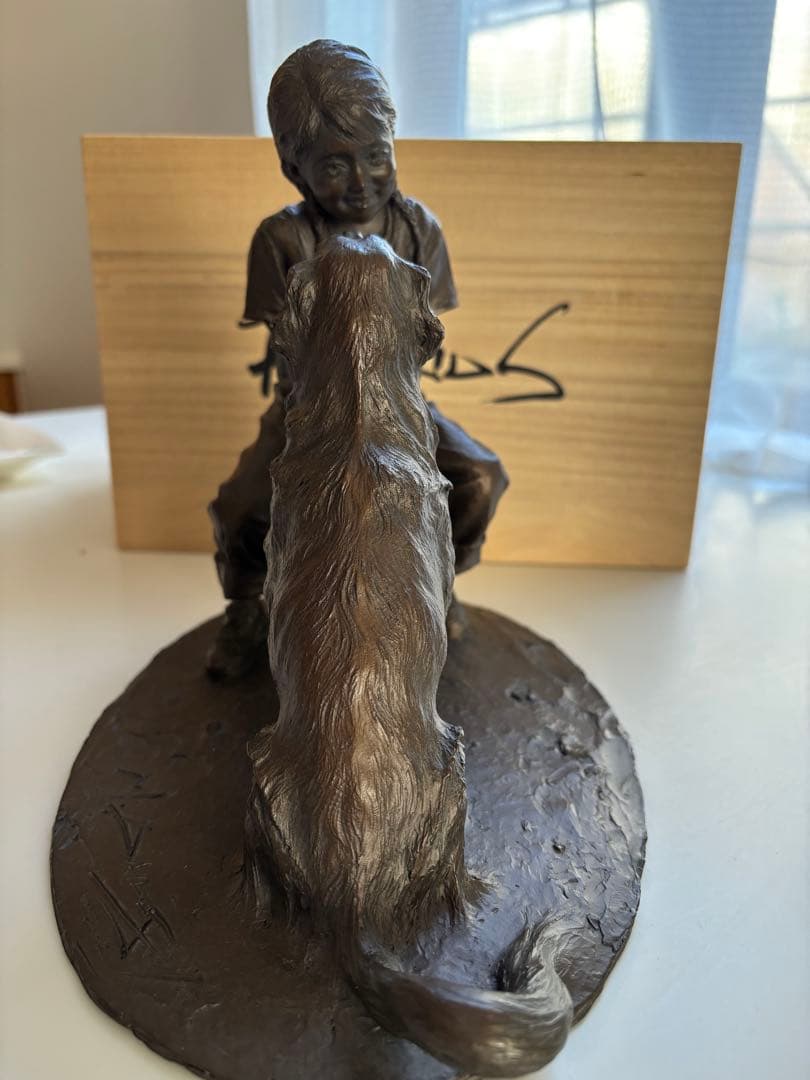 最終値下げ•限定生産•FRIENDS大道寺光弘 ブロンズ像 犬と少女 美術品