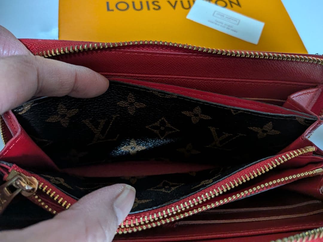 LOUIS VUITTON 長財布 ブラウン レッド