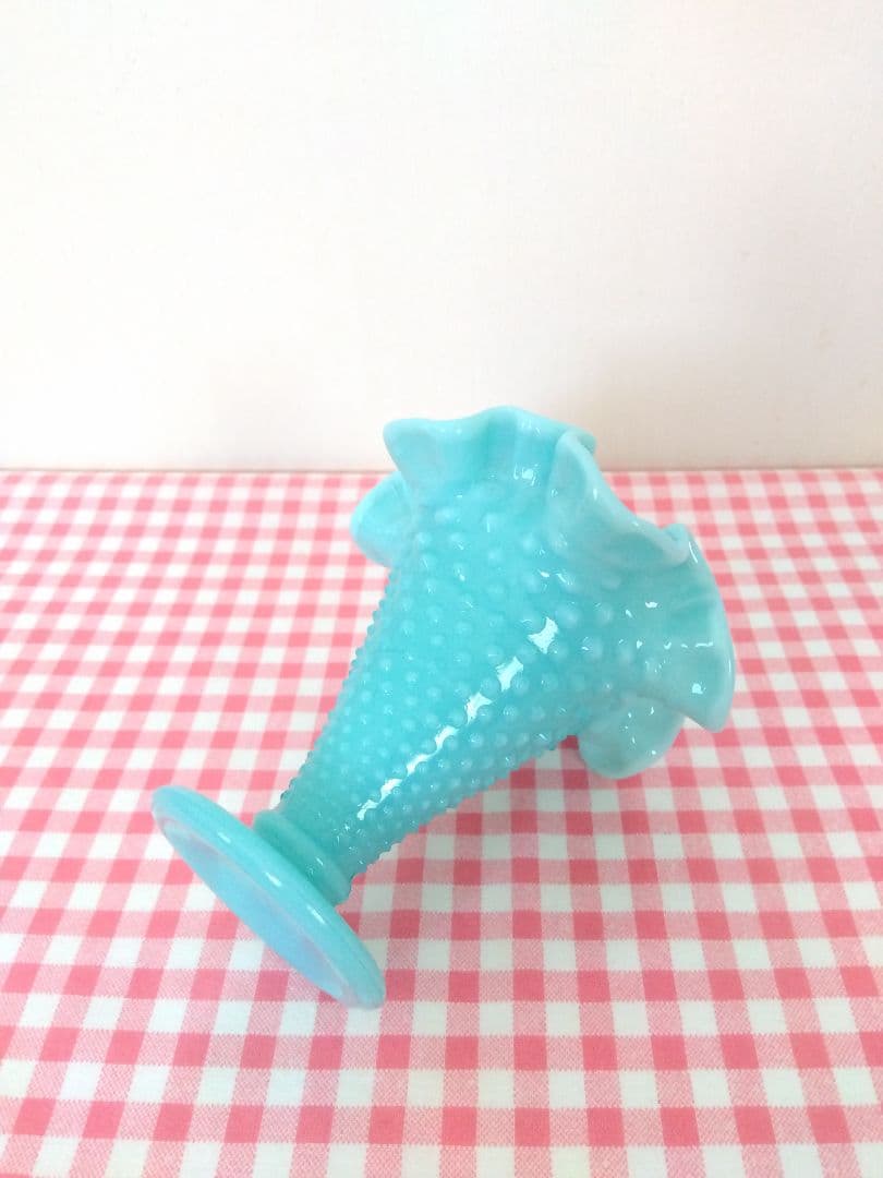 最終価格！美品 フェントン フラワーベース 花瓶　ブルー USA ヴィンテージ