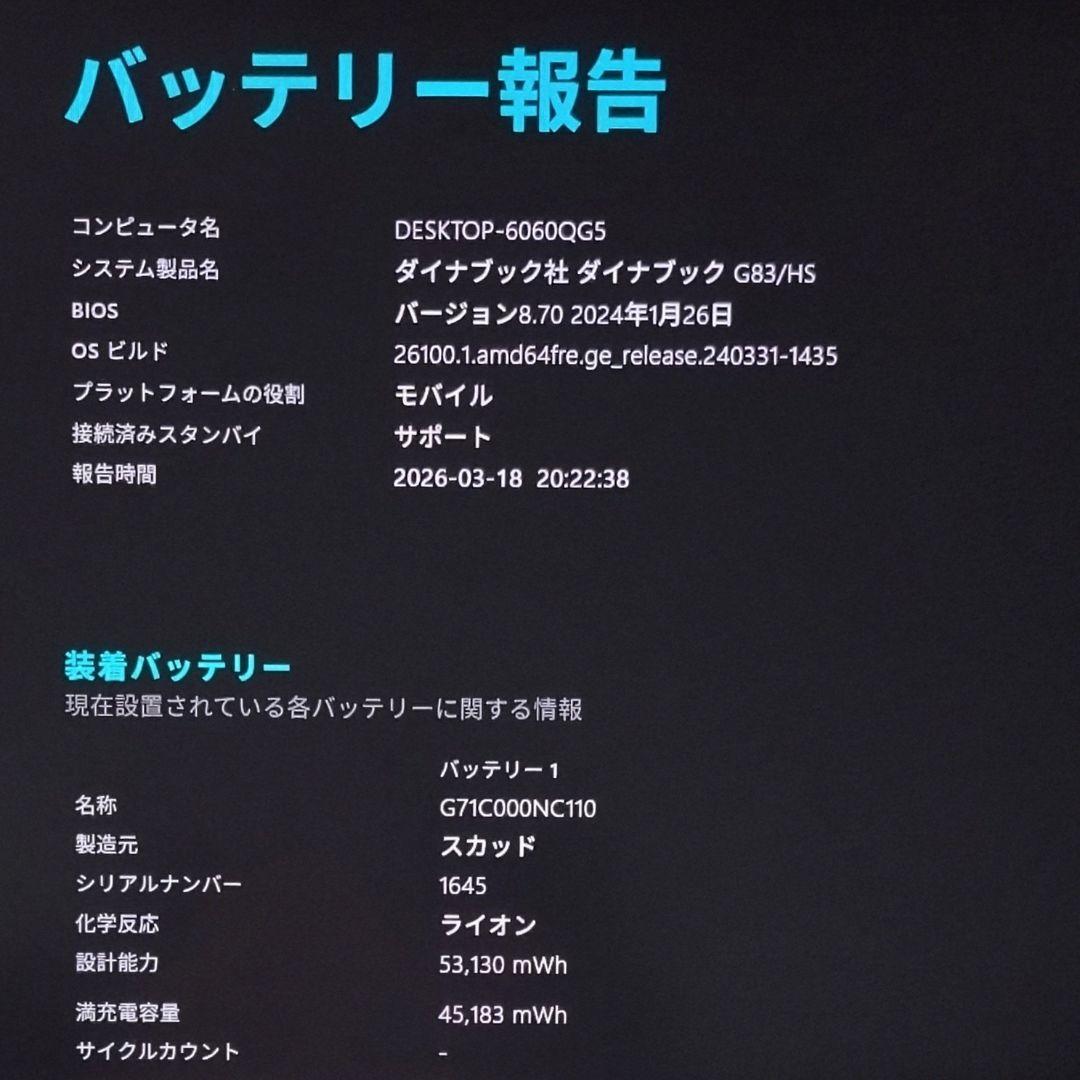 G83HS/11世代i5/SSD256GB/16GB/FHD13.3型①