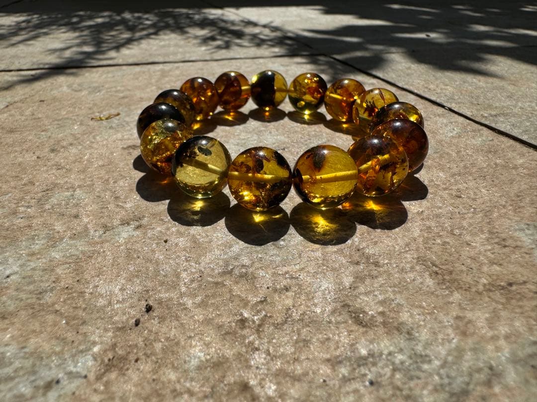 【激レア大玉】ハニーナッツアンバー 15mm 内径18cm