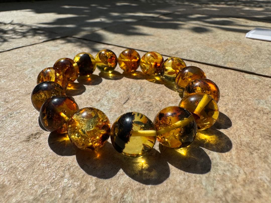 【激レア大玉】ハニーナッツアンバー 15mm 内径18cm