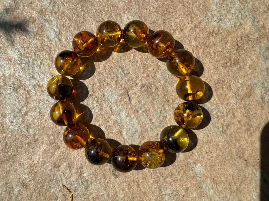 【激レア大玉】ハニーナッツアンバー 15mm 内径18cm