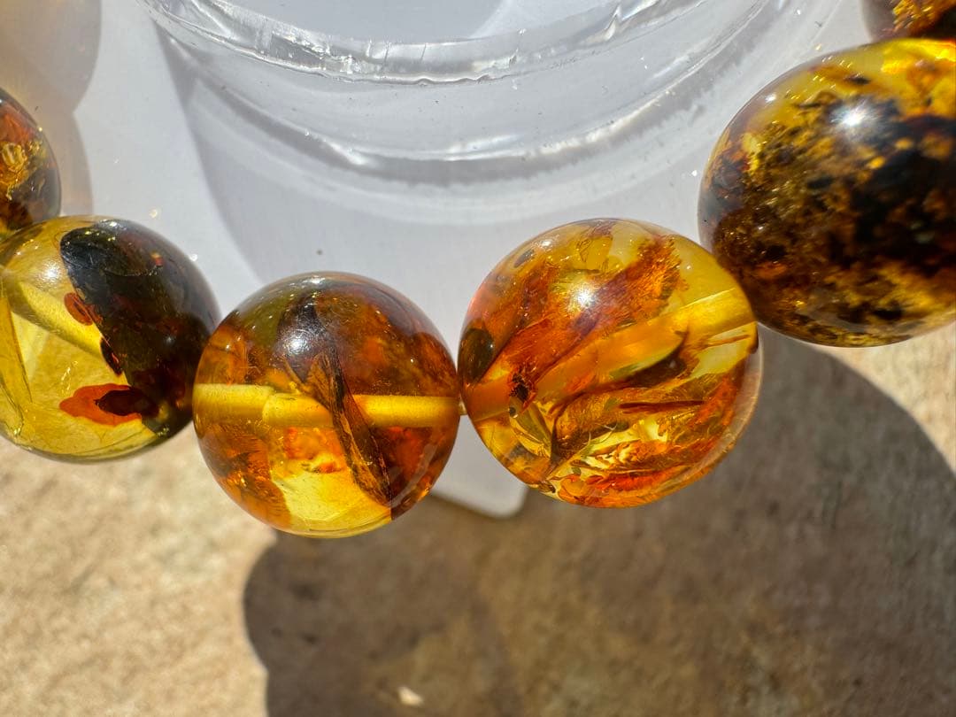 【激レア大玉】ハニーナッツアンバー 15mm 内径18cm