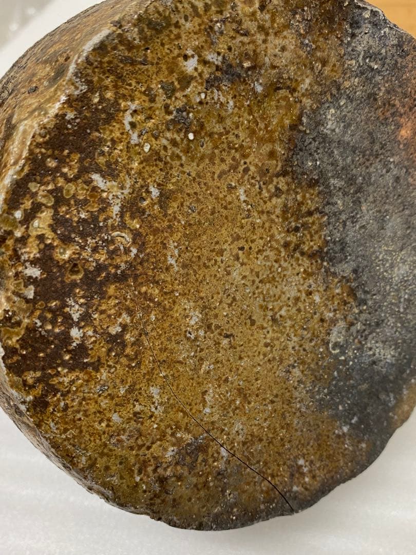 3-2580 那波鳳翔作 播州相生焼　双耳？　共箱共布 茶道具