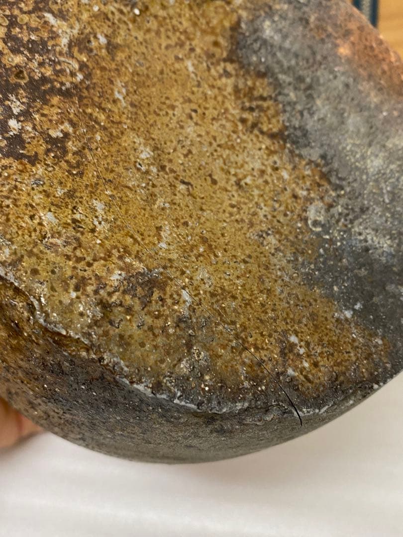 3-2580 那波鳳翔作 播州相生焼　双耳？　共箱共布 茶道具