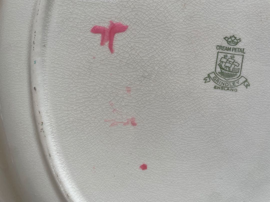 アンティーク食器GrindleyEnglandCream Petalオーバル大皿