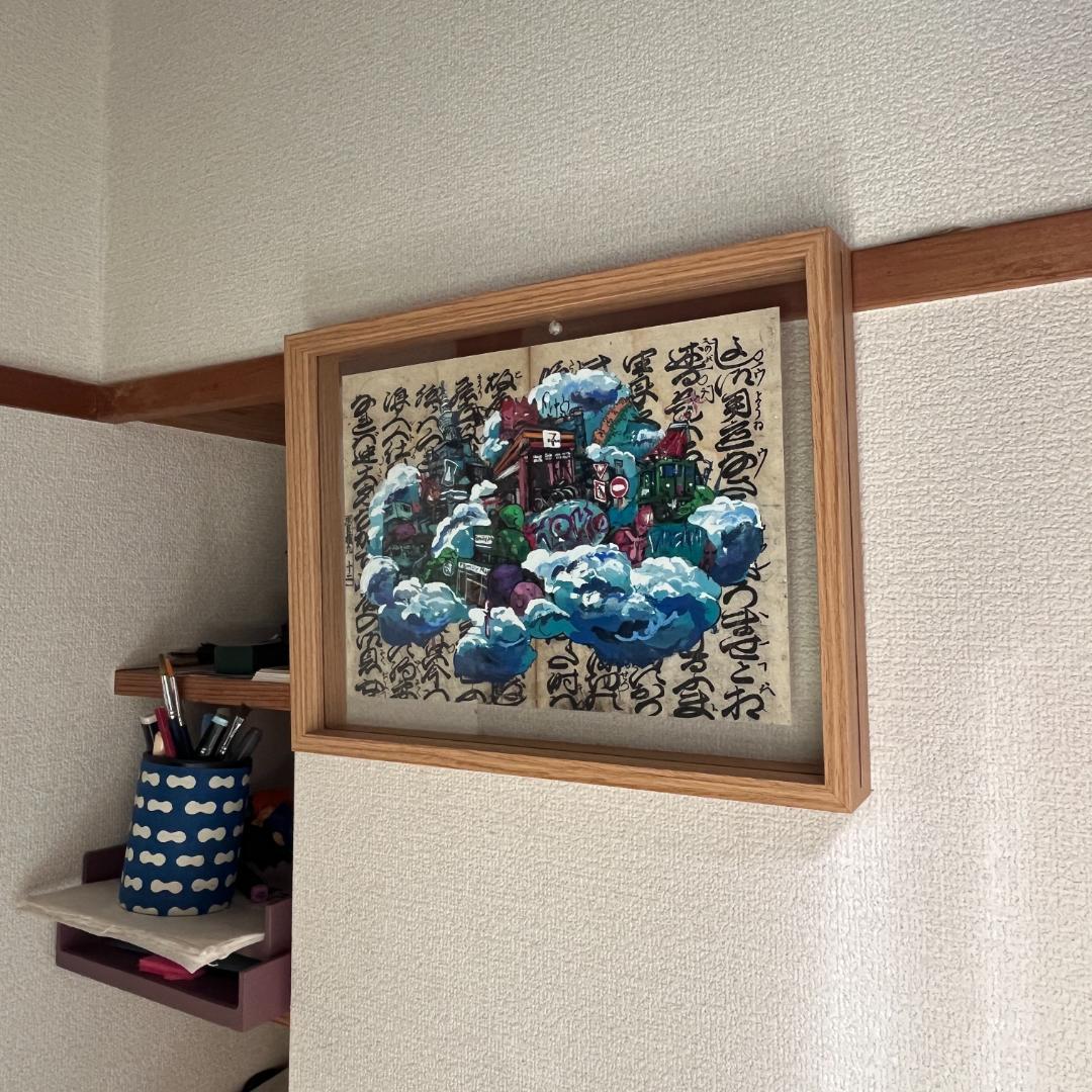 ストリートアート 都市風景 手描き A4