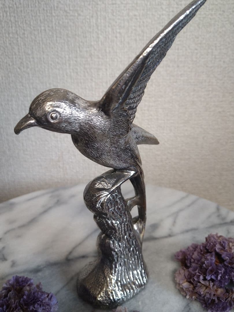 ビンテージメタルフィギュア（燕）・金属製燕フィギュア・インテリア・置物