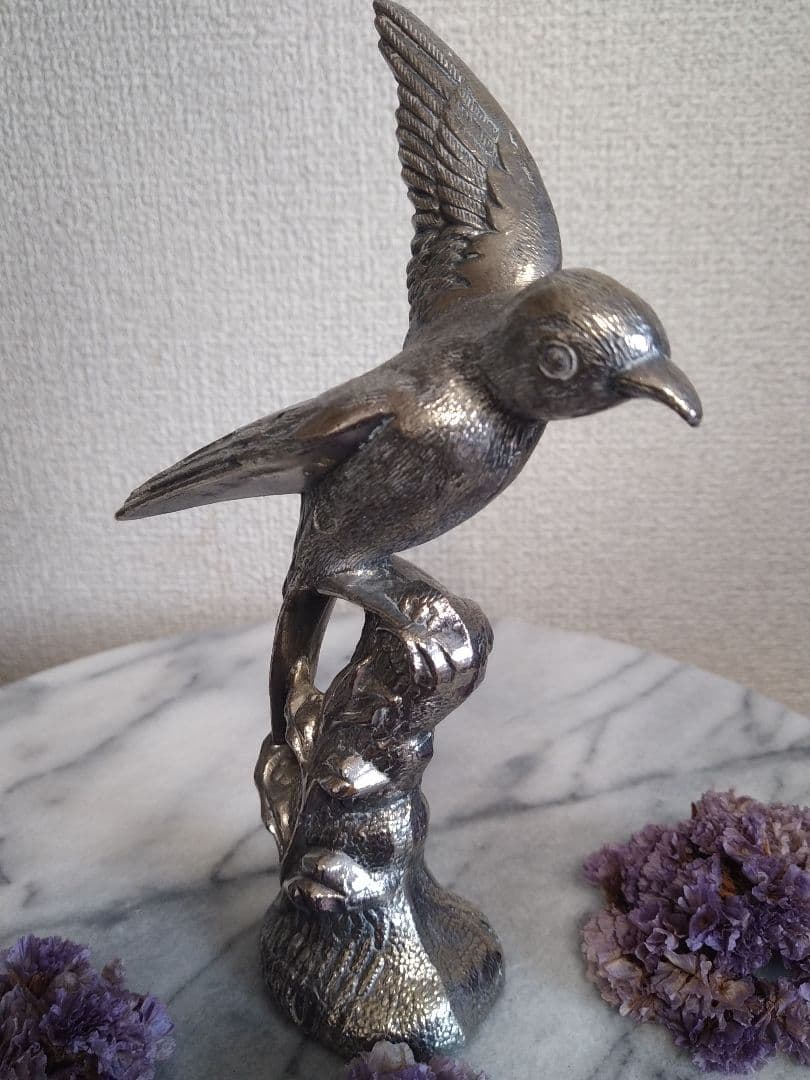 ビンテージメタルフィギュア（燕）・金属製燕フィギュア・インテリア・置物
