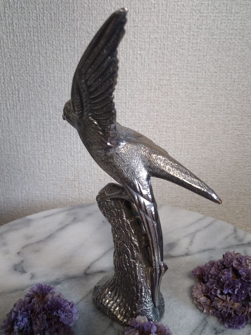 ビンテージメタルフィギュア（燕）・金属製燕フィギュア・インテリア・置物