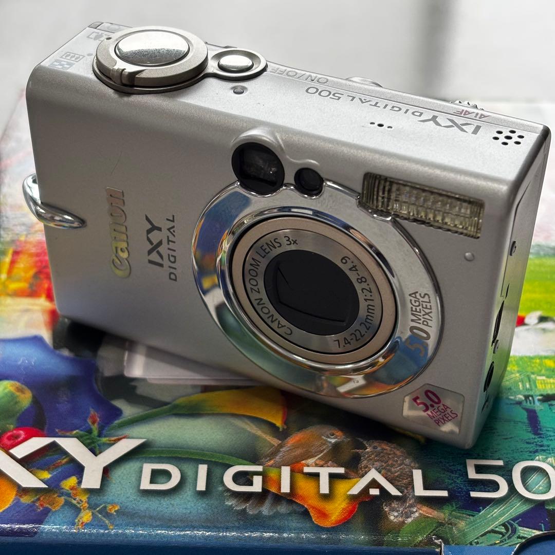 CanonデジタルカメラIXY500 箱他、付属品多数