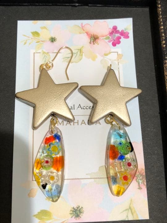 Anticoさん専用♡glass cullet star ピアス イヤリング