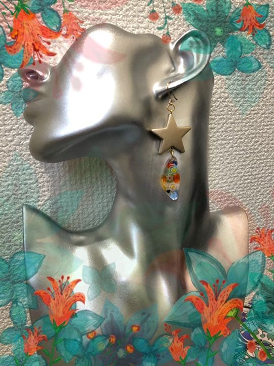 Anticoさん専用♡glass cullet star ピアス イヤリング