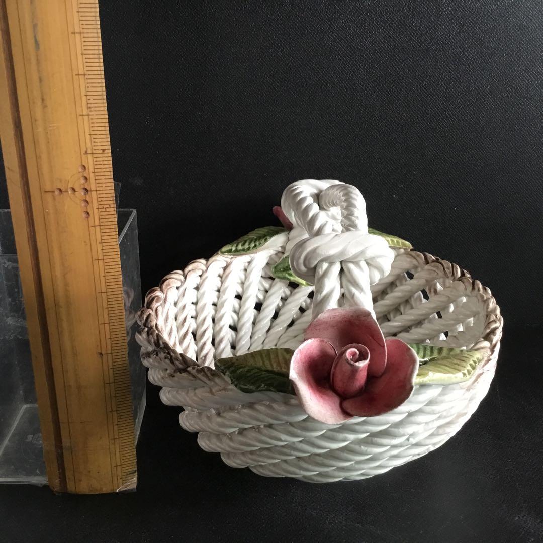 イタリア製　Job Ceramics バスケット型デコレーション　未使用　供箱