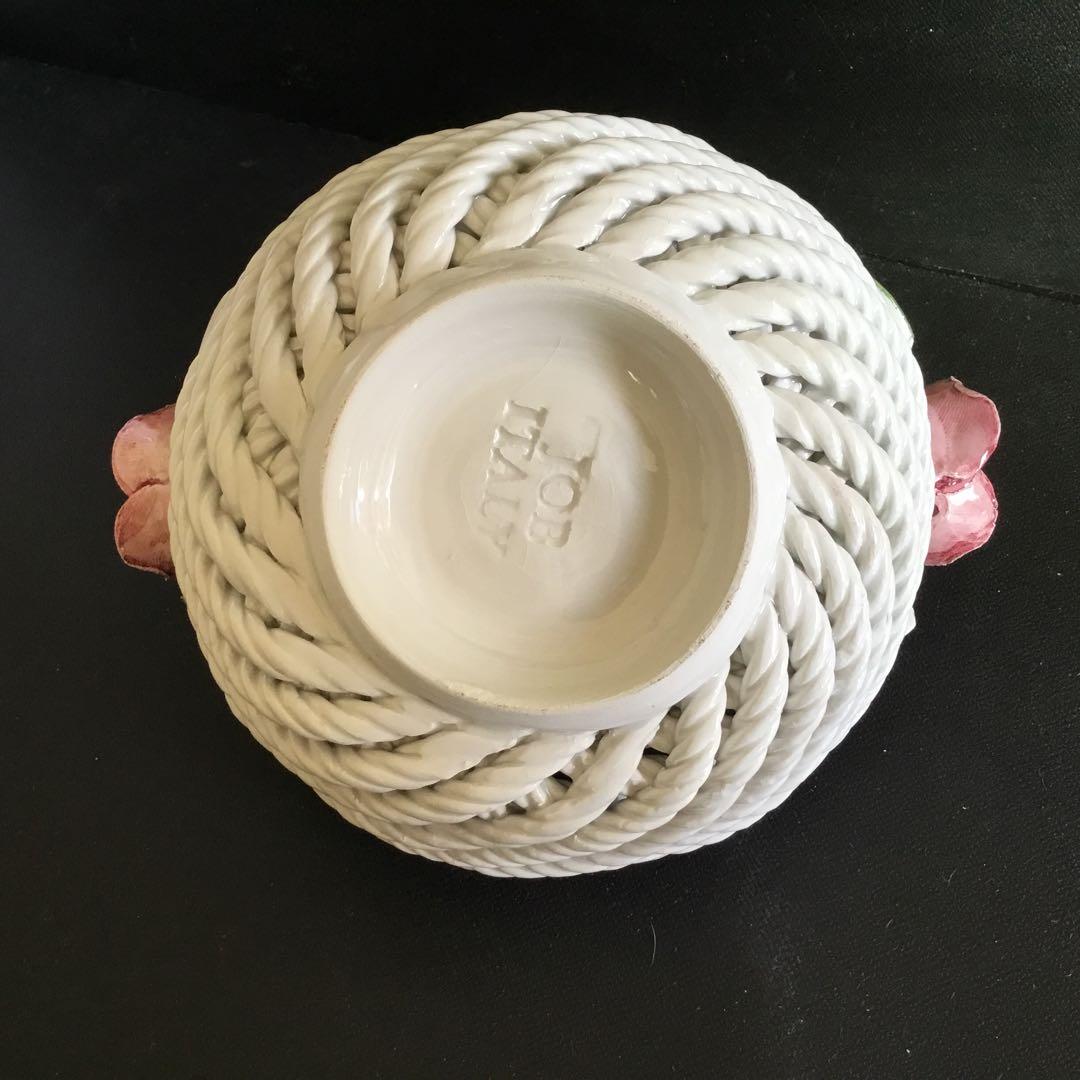 イタリア製　Job Ceramics バスケット型デコレーション　未使用　供箱