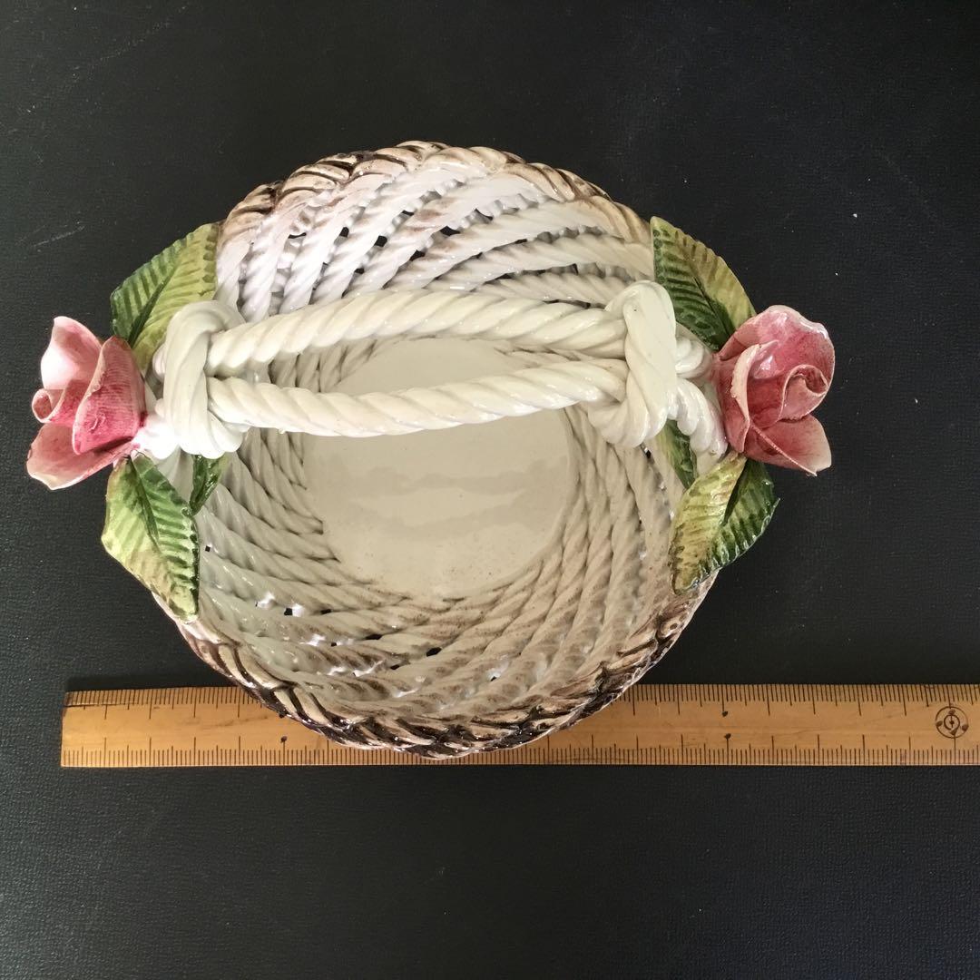 イタリア製　Job Ceramics バスケット型デコレーション　未使用　供箱