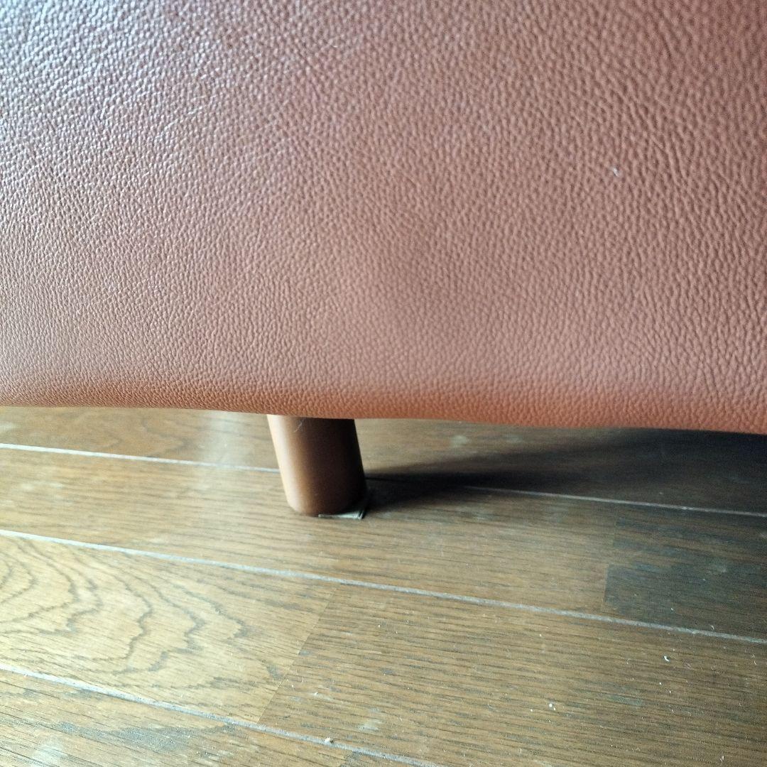 フランスベッド　ブラウン本革ソファ、ソファベッド