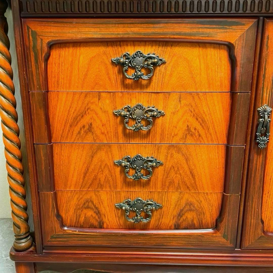 英国アンティーク　猫脚ドレッサーチェスト　キャビネット　収納家具　ロココ調