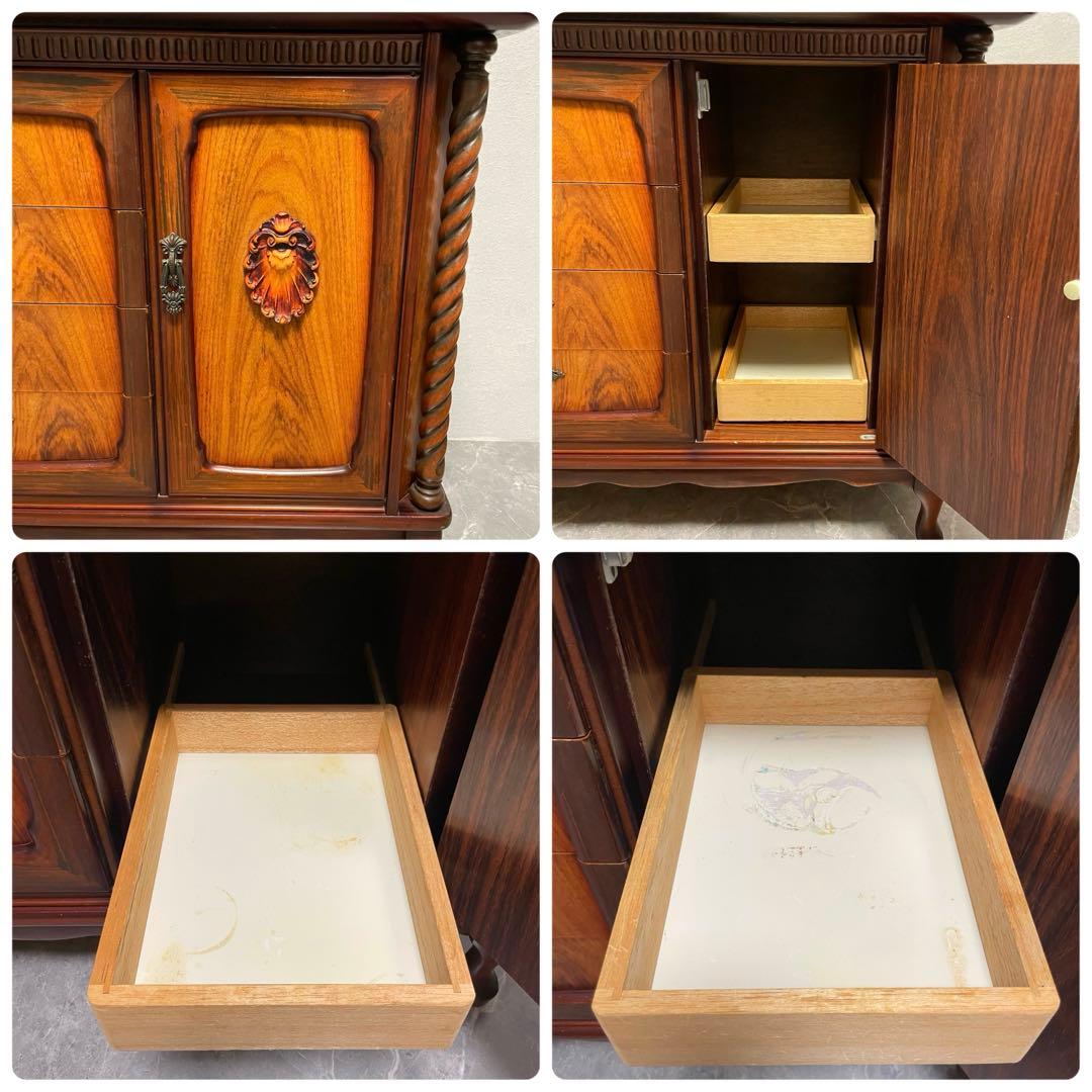 英国アンティーク　猫脚ドレッサーチェスト　キャビネット　収納家具　ロココ調