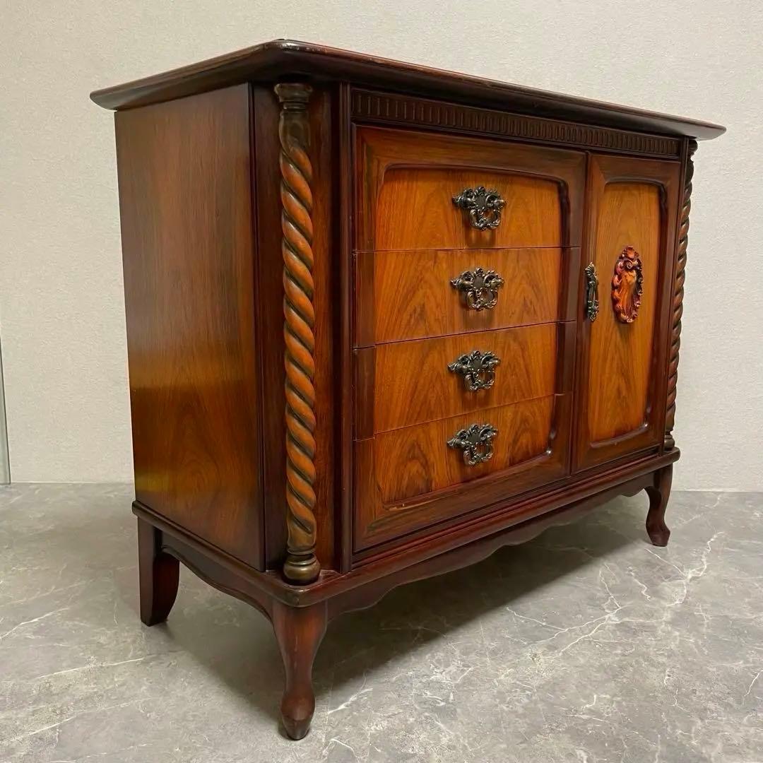 英国アンティーク　猫脚ドレッサーチェスト　キャビネット　収納家具　ロココ調