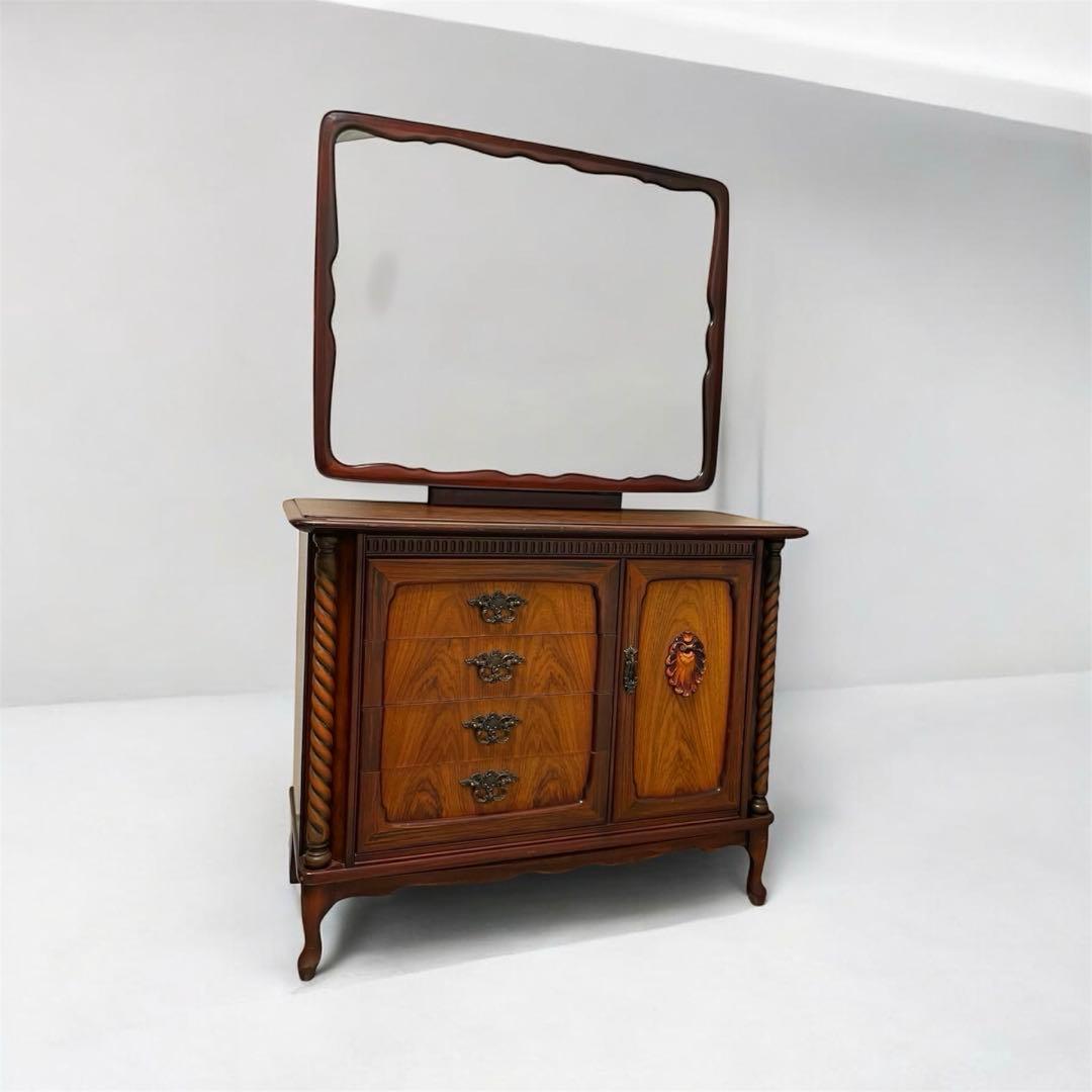 英国アンティーク　猫脚ドレッサーチェスト　キャビネット　収納家具　ロココ調