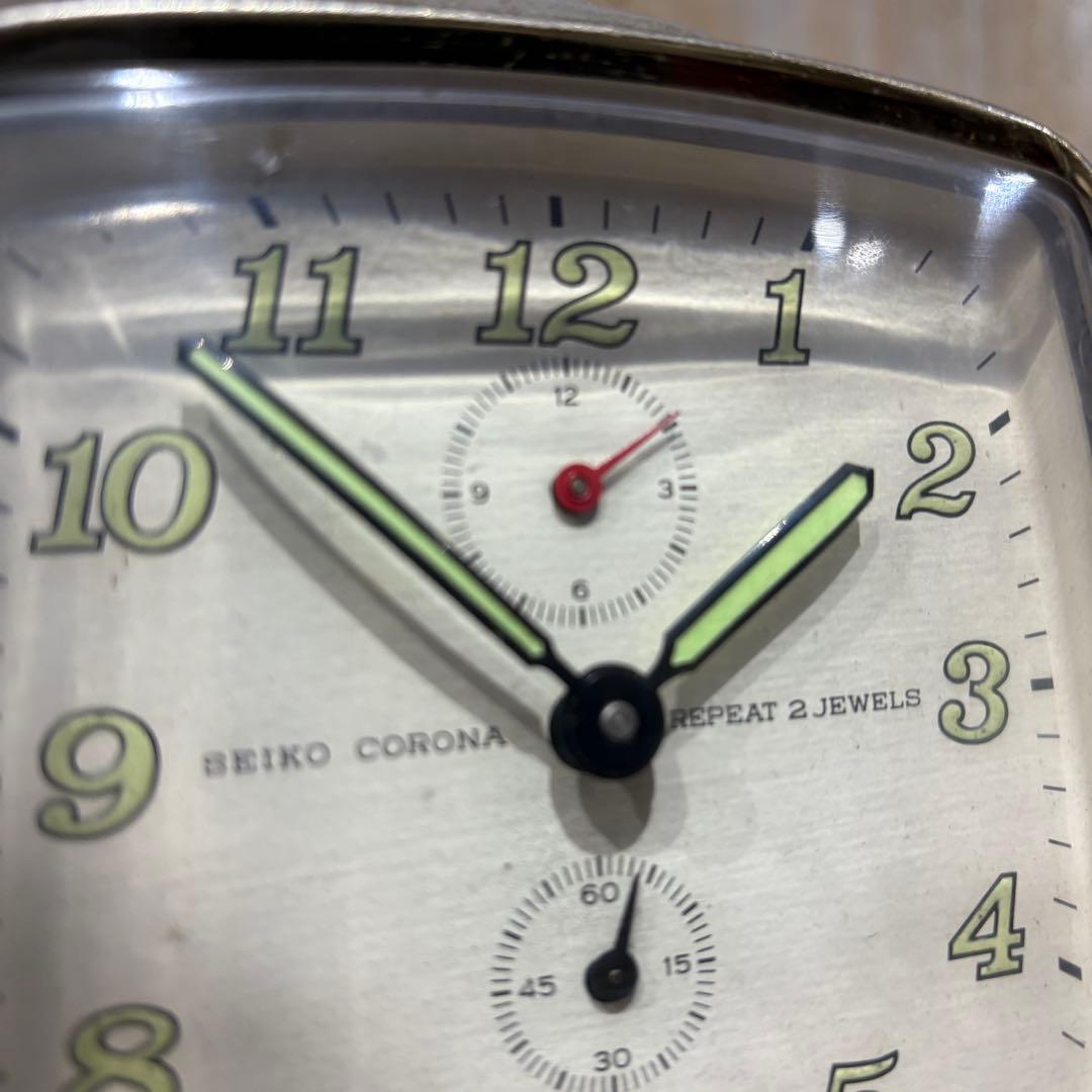 SEIKO CORONA 手巻き式時計　ゼンマイ時計　置時計　昭和レトロ