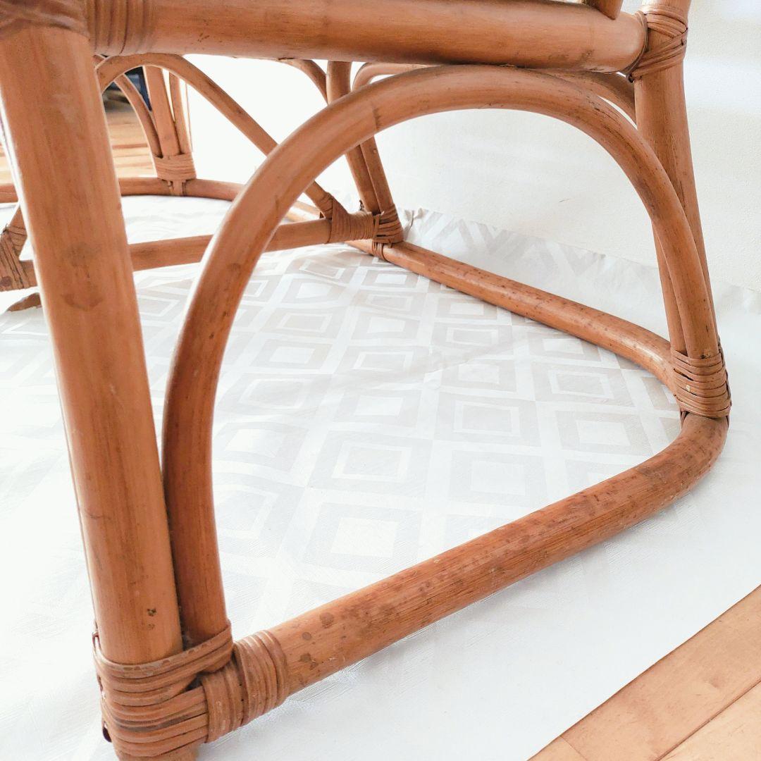 ヴィンテージ ラタン カウチソファ 2人掛け 籐家具 レトロ ビンテージ