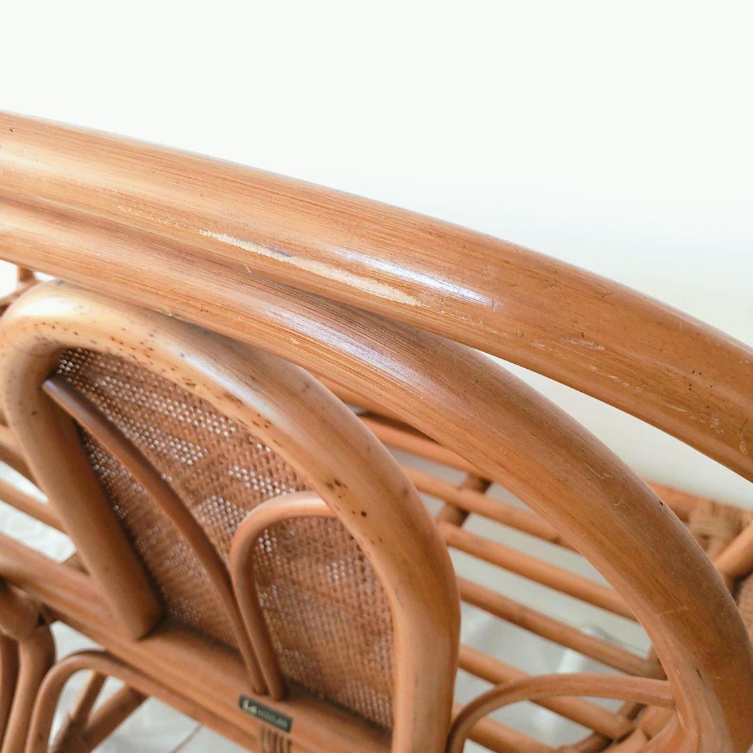 ヴィンテージ ラタン カウチソファ 2人掛け 籐家具 レトロ ビンテージ