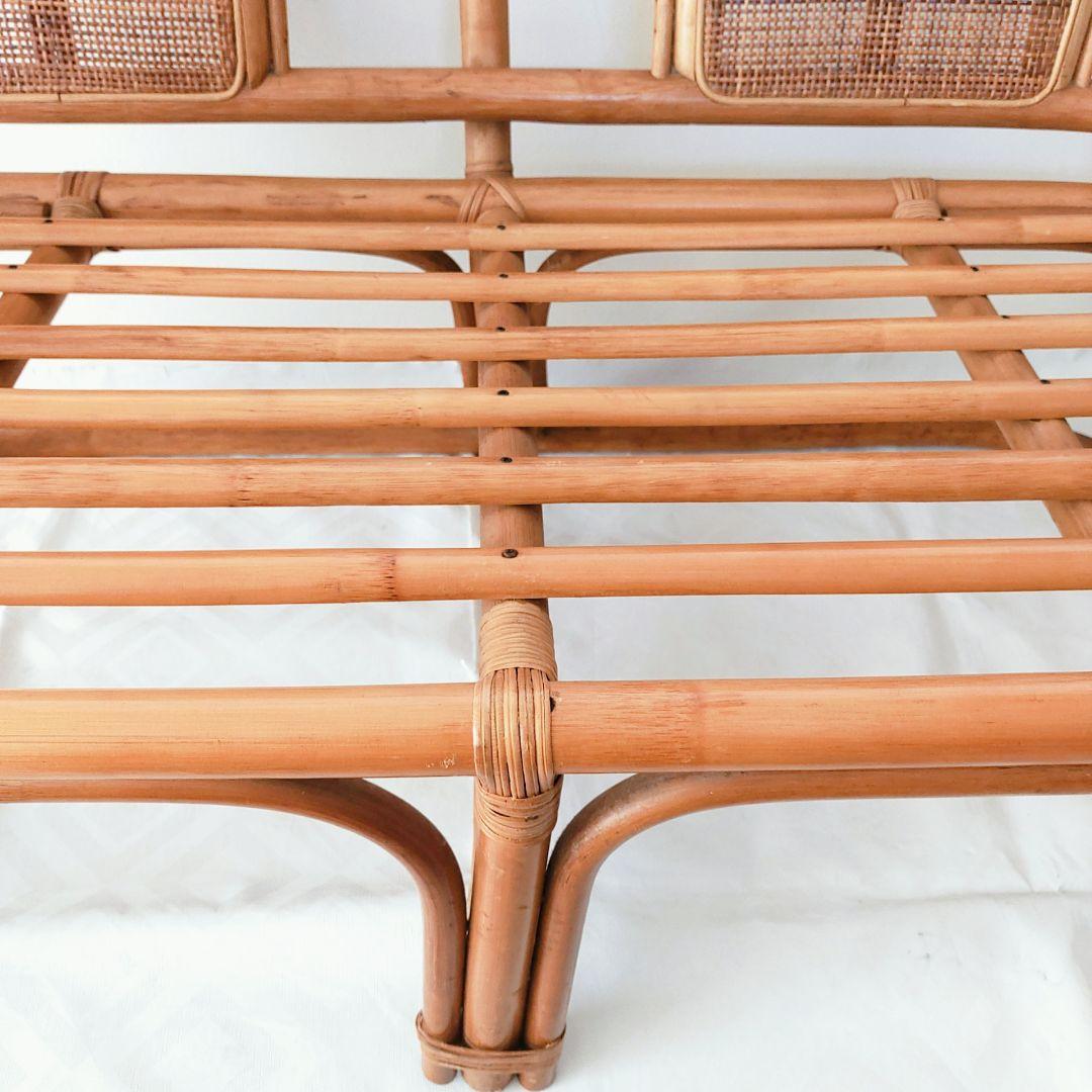 ヴィンテージ ラタン カウチソファ 2人掛け 籐家具 レトロ ビンテージ