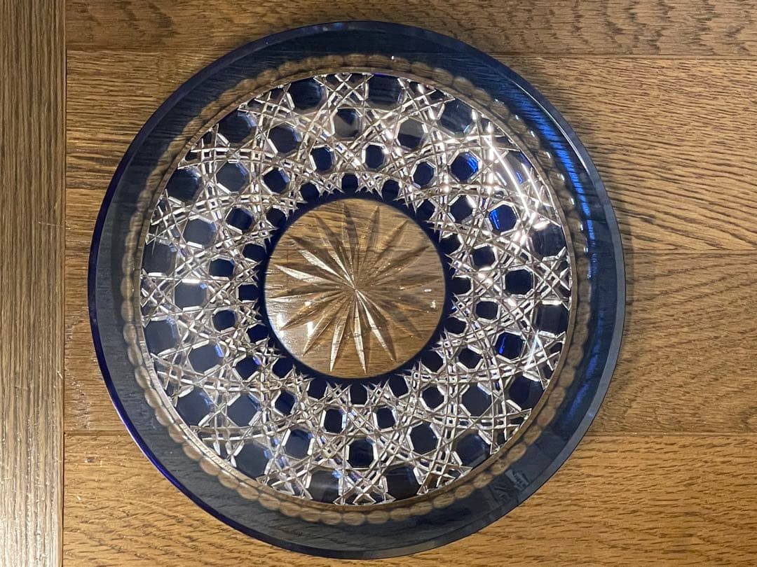 箱付き江戸切子カガミクリスタル　平皿